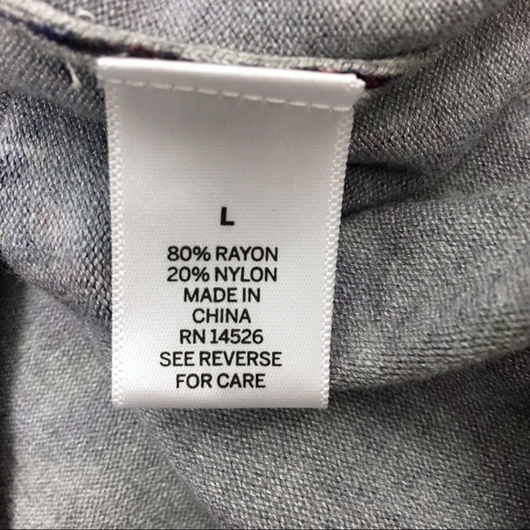 DRESS BARN Cardigan Sweater Paisley Floral 3/4 Sleeves Grey Purple Size Large - Picture 7 of 11